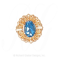 GS441 BT - 14 Karat Gold Blue Topaz Slide 